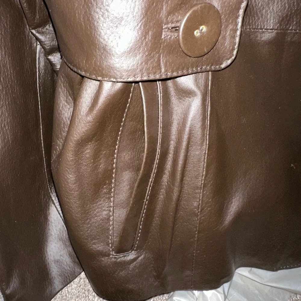 Nordstrom brand “contrast” Genuine Leather jacket 
Worn once - Picture 5 of 6